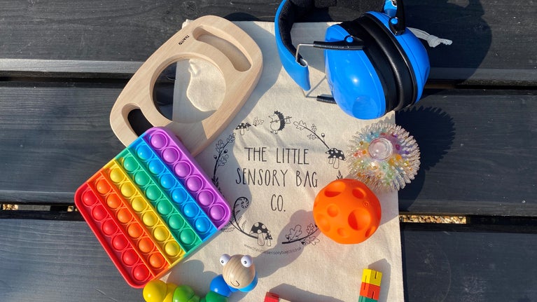 A sensory bag and its contents.